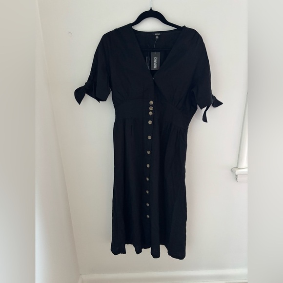 Buffalo Mariposa Tied V-Neck Button-Front Midi Dress NWT - Picture 4 of 14